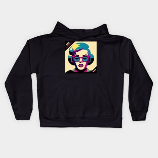 Pop Style Purple Lady Matte Kids Hoodie